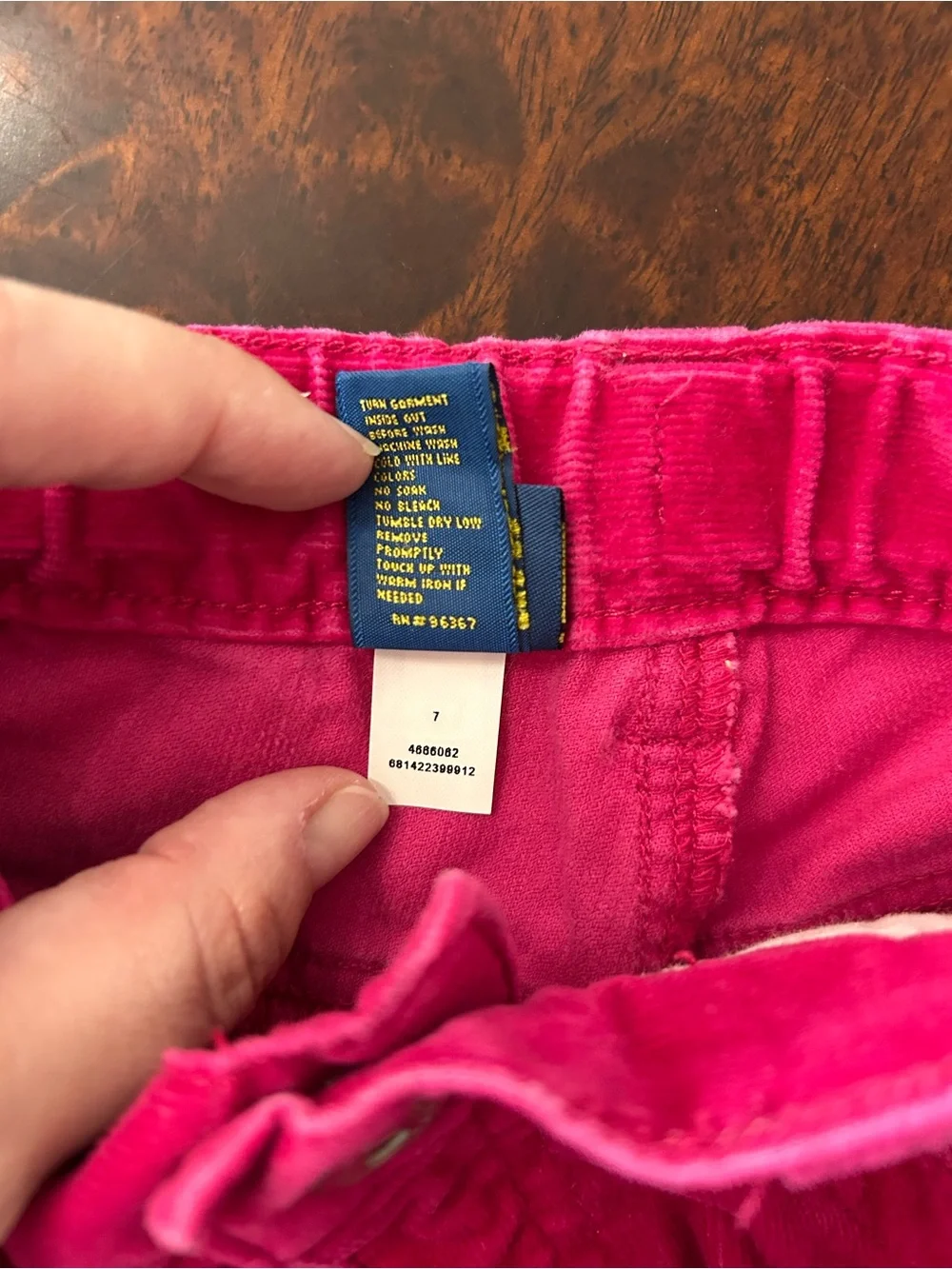 vintage OshKosh B'gosh fuchsia/bright pink corduroy flare embroidered pants 7